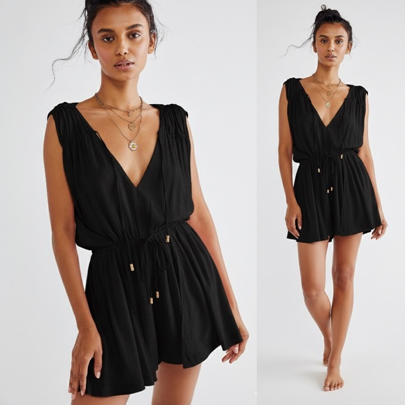 Free People Pants - Free People Summer Bliss Romper in Noir / Black Sz. Medium - NWT
